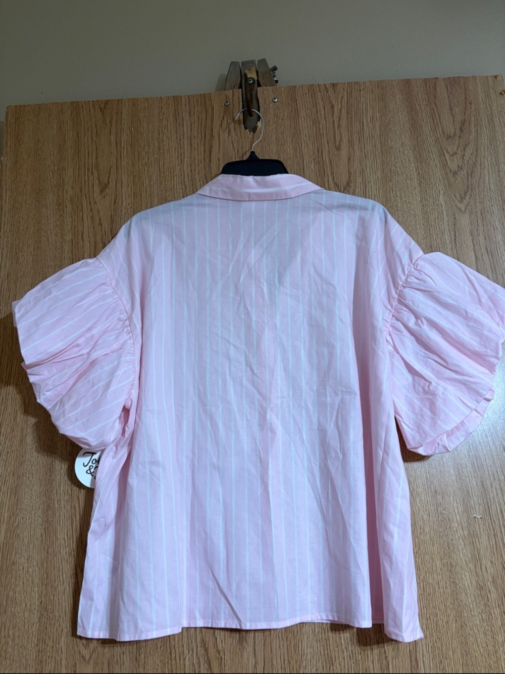 Jolie & Joy Light Pink Puff-Sleeve Button-Up Blouse - Picture 7 of 9